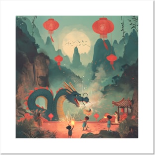 Dragon Festival: Lunar Celebration, Festive Art, and Asian Traditions Posters and Art